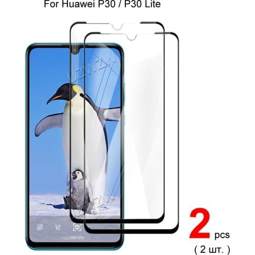 2pcs For Huawei P30 Lite / P30 Full Cover Premium 0.26mm Tempered Glass Protective Glass Screen Protector For Huawei P30 Lite