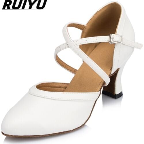 Womens Latin Dance Shoes White Wedding Banquet Ballroom Tango Salsa High-Heeled Professional Sneakers Dance Sneakers