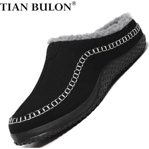 Winter Men Cotton Slippers High Quality House Slippers Cold-Proof Casual Shoes Men Plush Warm Footwear Men Slipper Plus Size 48