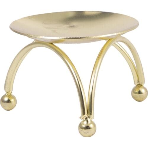 Gold Desk Iron Tea light Candle Holder Three-legged Stand Lantern Party Decors