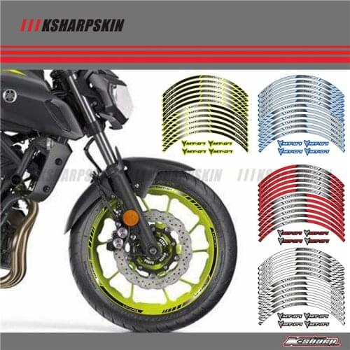 12 X Thick Edge Outer Rim Sticker Stripe Wheel Decals FIT YAMAHA MT07 MT-07