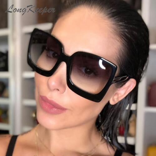 LongKeeper Fashion Oversized Sunglasses Women Brand Designer Plastic Female Big Gradient Sun Glasses UV400 gafas de sol Eyewear