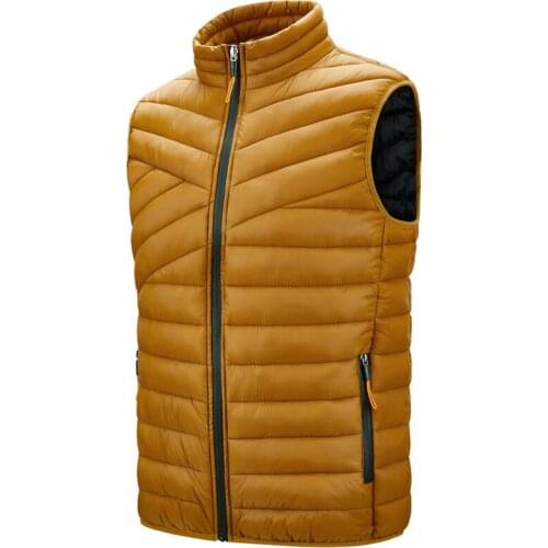 2020 Winter Duck Down Vest Men Light Sleeveless Jacket Casual Warm Vest Waistcoat Autumn Fashion Stand Collar Vest Men Plus Size