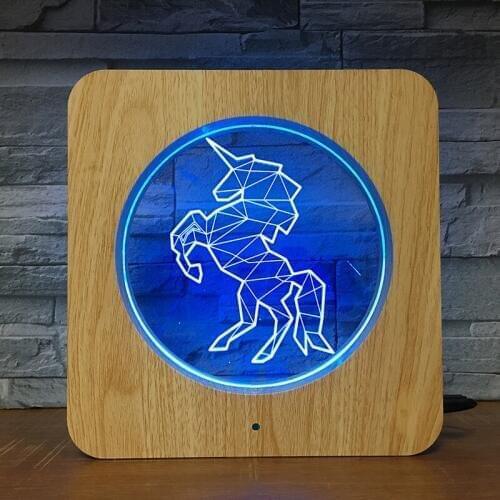 Unicorn Style 3D LED Plastic Night Light DIY Customized Lamp Table Lamp Kids Colors Gift Home Decor DropShipping 2370