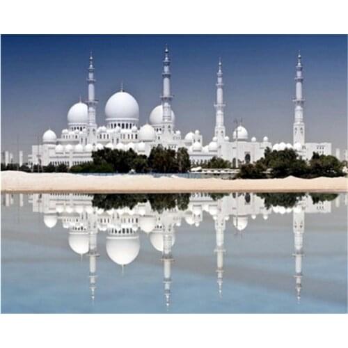 5D Diamond Painting Cross Stitch Kul Sharif Mosque Needlework Diy Religion Diamond Mosaic Embroidery Living Room DecorZP-1593
