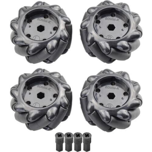 60mm High Hardness Plastic Mecanum Wheel Omni-directional Smart Robot Car with 6mm hubs