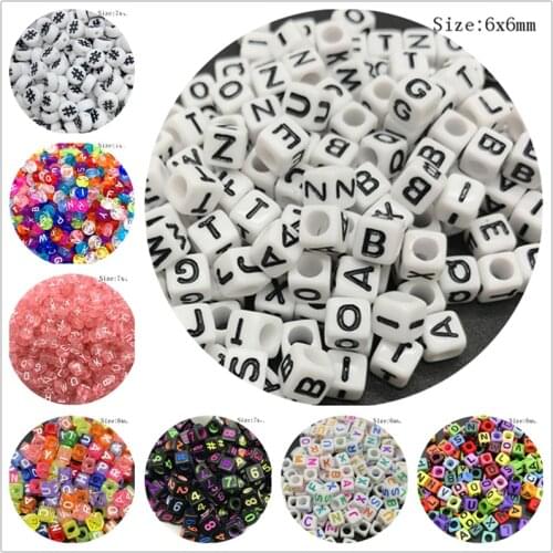 100pcs Mixed Acrylic Letter Beads Digital Beads Loose Spacer Beads For Jewelry Making DIY Handmade Charm Bracelet Necklace