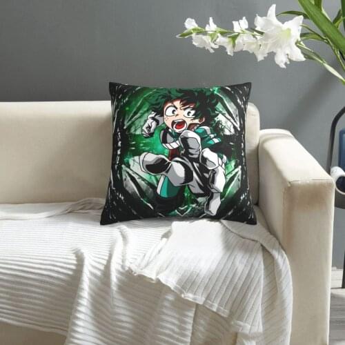 Boku No Hero Deku pattern print Cushion Cover Decorative Pillowcase Chair Seat Square Car Pillow Cover Home Living Textile
