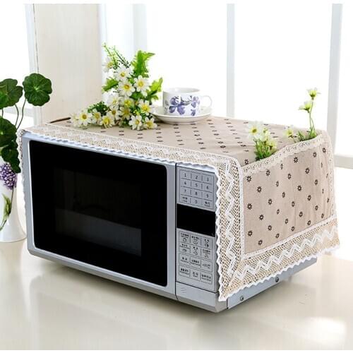 Hot Sale Simple Lace Microwave Dustproof Pil-proof Cover Towel Multi-function Electric Oven With Storage Bag Home Decoration