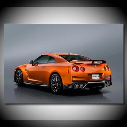 Canvas Hd Prints Pictures Wall Artwork Painting Home Decoration Modular Sportscar Nissan GTR R35 Orange Poster For Living Room