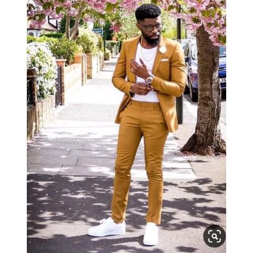 African Gold Shawl Lapel Men Suits Costume Homme Wedding Slim Fit Groom Tuxedo Terno Masculino Prom Blazer 2 Pcs Jacket Pant