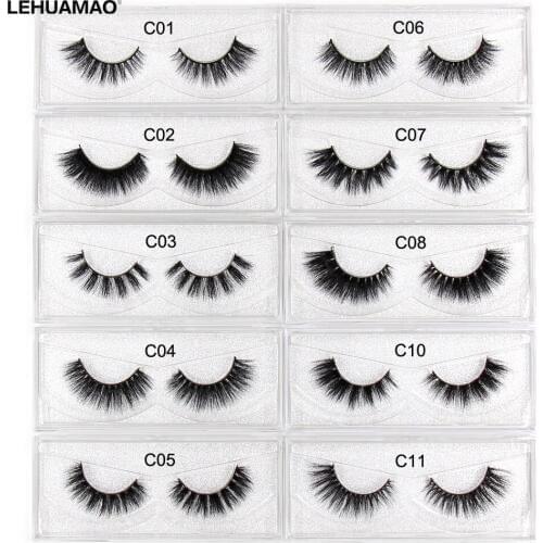 LEHUAMAO Eyelashes 3D Mink Lashes Fluffy Natural Long False Eyelashes Cruelty Free Lashes Dramatic Volume Eyelashes Extension