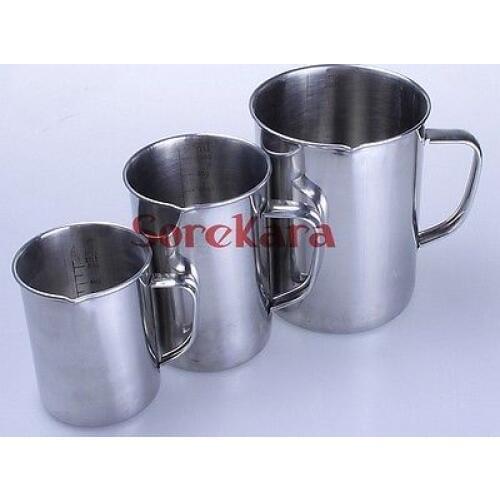 Stainless Steel 2000ml Milk Cup Graduated Liquid Measuring Cups