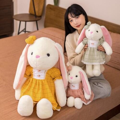Kawaii Peluche Juguetes Cartoon Long Ears Rabbit Plush Toys Skirt Bunny Pillow Doll Quality Animal Crossing Plush Baby Room Toys