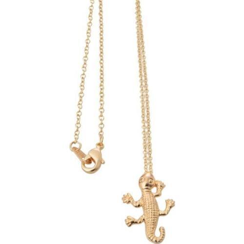 Trendy Three-Dimensional Gecko Pendant Clavicle Necklace for Women Or Men