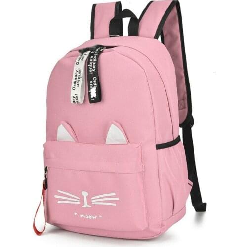 Fashion Cartoon Cat Ears Backpack Girl Schoolbag for Teenage Women Back Pack Nylon School Backpack Famale Teen Bagpack mochilas