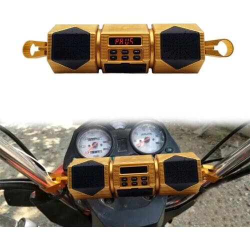 Motorcycle MP3 Player Handlebar Speaker Bluetooth Music FM Radio Waterproof Adjustable Bracket Bike o Stereo 12V