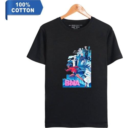 BNA Brand New Animal Anime 100% Cotton T-shirt Men Summer Short Sleeve T shirt Hot Sale Casual Streetwear Tops