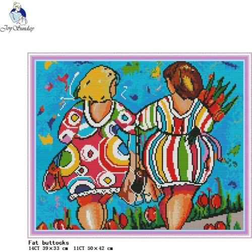 Two beauties Printed Cross Stitch Kit DIY Colorful Character 14CT 11CT Canvas Embroidery Set Needlework Home Decoration Painting