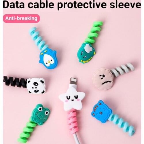 New Mini Silica Gel Cable Protector Cover Charger Data Bracket Earphone Protector Covering Line Holder Organizer Management