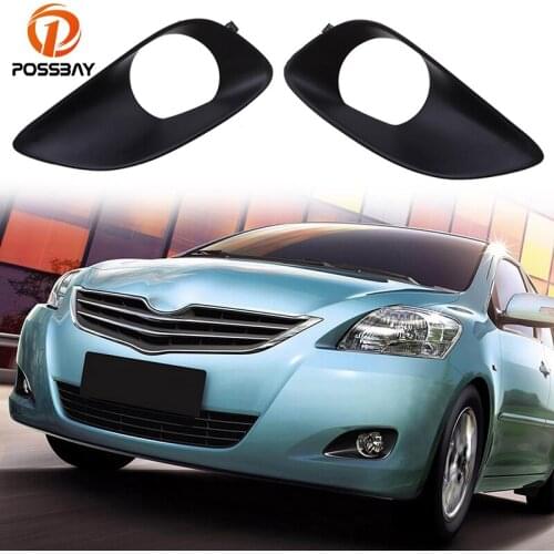 POSSBAY Front Fog Light Lamp Grille Cover Foglight Bezel for Toyota Vios/Limo (XP90) 2007-2013 Auto Fog Lamp Covers
