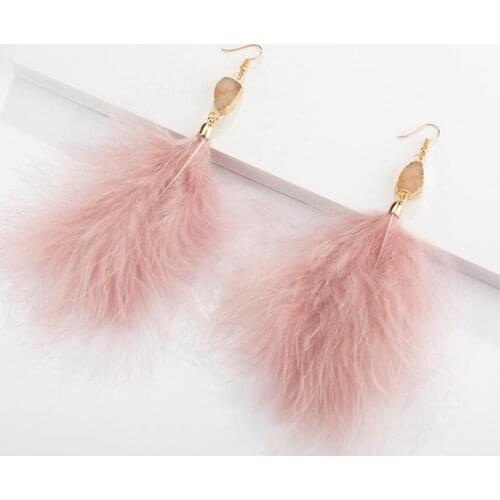 1 Pair Fashion Faux Feather Tassel Decor Earrings Creative Tassel Dangle Earrings Drop Earrings Jewelry Accessories For Women