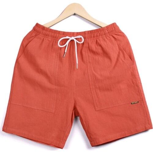 Cotton Line Shorts Men 2021 Man Summer Elastic Waist Shorts Casual Short Pants Male Men Beach Shorts