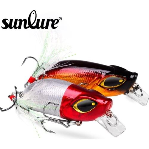 1pc Sunlure 7 colors Minnow Fishing Lures 5.5cm-2.17" Hard Lure Fishing 0.29oz-8.26g Tackle 8# Hook Artificial Bait Hard Lure