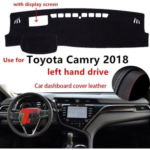 TAIJS Factory protective Sport Classic Leather Car Dashboard Cover For TOYOTA Camry 2018 Left hand drive
