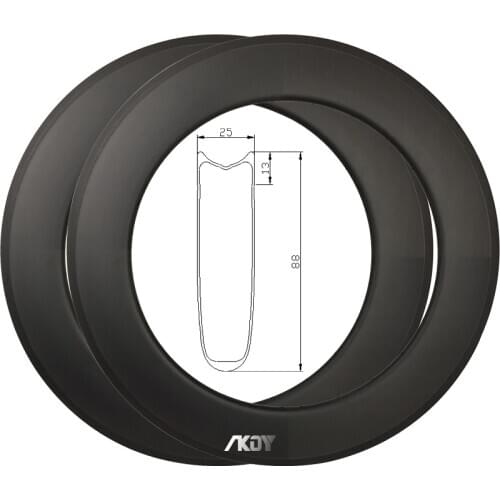 Carbon Track Wheel 88mm * 25mm Time Trial Bike Wheels Carbon Rim Brake Triathlon Bike Wheels 700c Road Bicycle Wheel Rim Tubular