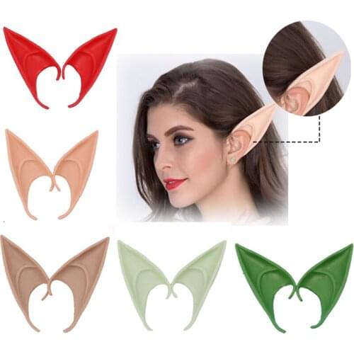 Elf Ears Halloween Decoration Anime Fairy Cosplay Accessories False Angel Elven Ears Props Costumes Vampire Hook Christmas Decor