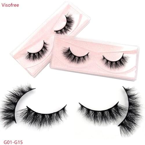 Visofree 2 Pairs 3D Mink Eyelashes Handmade Natural Lashes Reusable Makeup Mink Lashes Fluffy Eyelashes 100% Cruelty Free Lashes