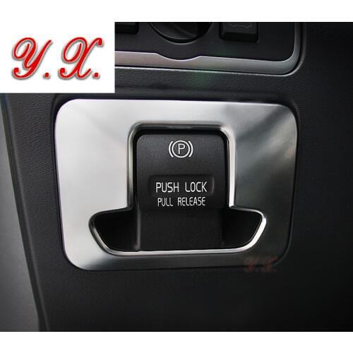 High quality Chrome ABS For Volvo hand brake decorative covers interior 3D Sticker For Volvo xc60 s60 v60 s60L Auto accessories