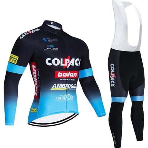 Winter Colpack CYCLING TEAM JERSEY 20D Bike Pants Set Ropa Ciclismo Thick Thermal Fleece Pro BICYCLING JACKET Maillot Wear