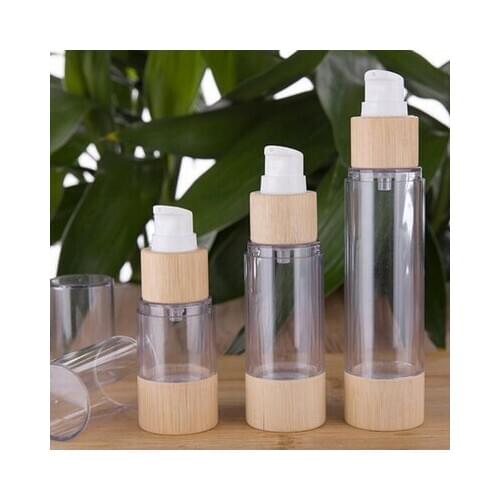 10pcs/lot Bamboo 20ml 30ml 50ml 80ml 100ml 120ml Empty Airless Vacuum Pump Bottles for Makeup Cream Serum Lotion Skin Care