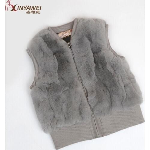 100% Real Rabbit Fur Vest/ Outerwear Vest /Waistcoats Boy & Girls Autumn Winter Fur Vest Women Solid Color Vests/11 Colors