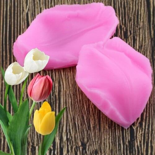 2Pcs Tulip Petals Silicone Mold Fondant Mould Cake Decorating Tool Chocolate Gumpaste Mold Sugarcraft Kitchen Accessories