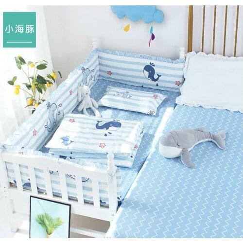 3*Bumpers + 1 Bed Sheet Baby Bed Bumper In The Crib Cot Bumper Baby Bed Protector Crib Bumper Newborns Toddler Bed Bedding Set