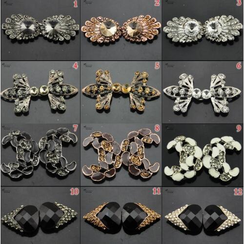 50mm55mm70mm57mm High grade metal rhinestone buckles buttons for fur coats and garment and coat clothes,black copper white gray