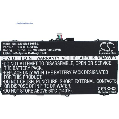 Cameron Sino 7900mAh Battery EB-BT800FBC for Samsung SM-T800, SM-T801, SM-T805, SM-T805c, SM-T805Y, SM-T807, T807A, T807P, T807T