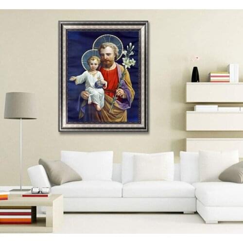 Diamond embroidery diamond mosaic painting religious Jesus 5D DIY square diamond cross stitch home decoration children gift