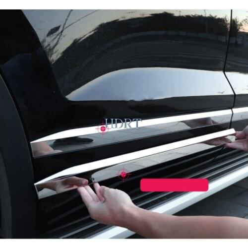 Carbon fibre/black/silver Car Auto Side Skirt Car Sticker Side Body Door Decoration Trim For VW-Volkswagen Touareg 2019 2020