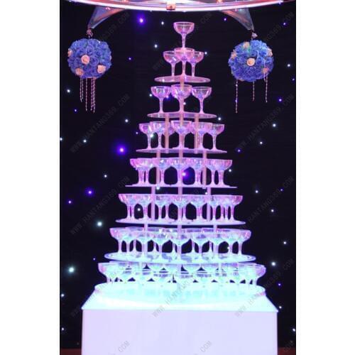 Seven layers heart-shaped champagne tower (excluding cups and light) wholesale champagne cup stand champagne goblet tower