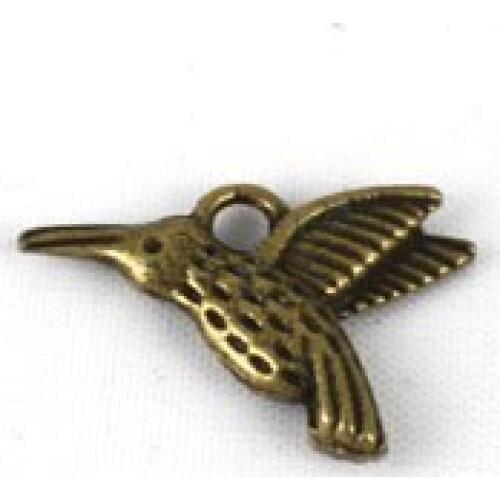 FREE SHIPPING 900PCS Antiqued Bronze Hummingbird Charm A12015B