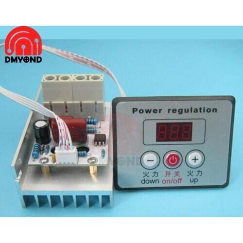 AC 220V 10000W CNC SCR Digital Control Electronic Voltage Regulator Speed Control Dimmer Thermostat +Digital Meter Power Supply