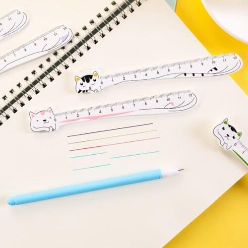 40pcs 15cm Cat Ruler Stationery Kawaii Ruler Drafting Rules Student Stationery School Supplies