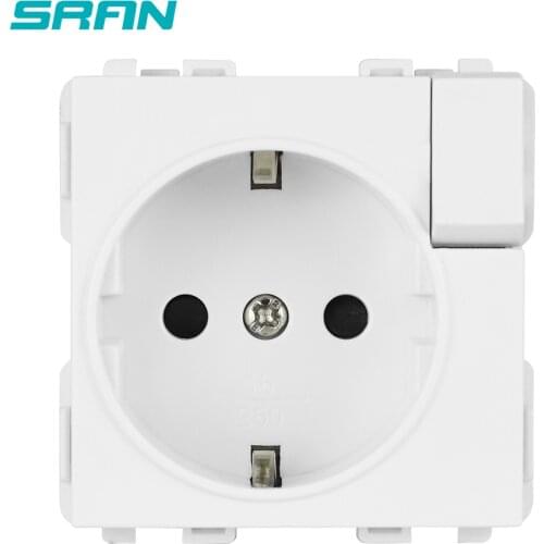 SRAN 52 * 52 European power socket, socket with switch module, suitable for 86 * 86 panel Socket accessories