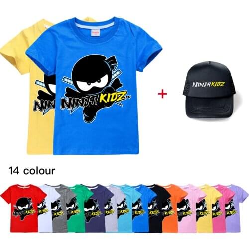 100-170cm T Shirt Children Clothing Summer Short Sleeve O-neck Tshirt NINJA KIDZ Tees Baby Boys Kids Casual Cartoon Tops Tees