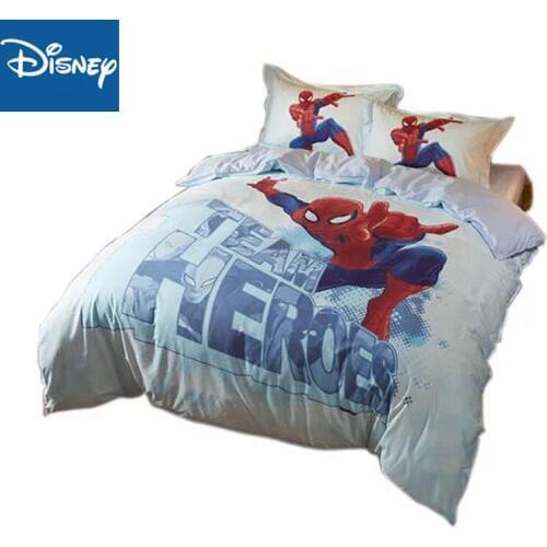 Comforter bedding sets queen size quilt covers full bed spreads flat sheet 3-5 pcs spider man kidss birthday gift free shipping