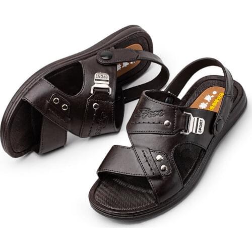 2021 Summer New Flat Slip on Sandals Men Fashion Non-slip Slippers Male Outdoor Comfortable Sandy Beach Soft Bottom Men Sandals